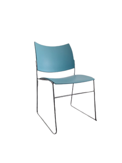 Chaise de réunion Casala Curvy bleue turquoise