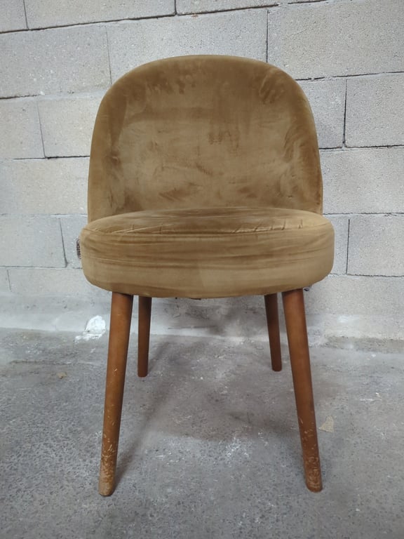 Chaise de réunion Dutch Bone Barbara Velours camel - face