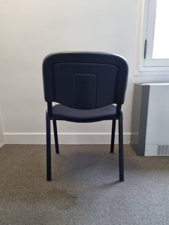 Chaise de réunion sans accoudoirs en tissu et métal - arriere