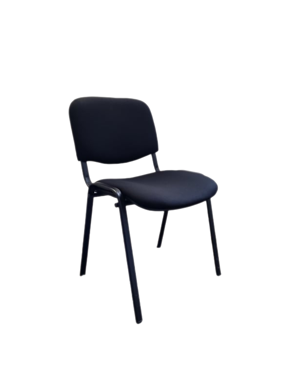 Chaise de réunion sans accoudoirs en tissu et métal
