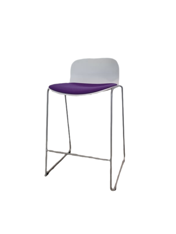 Chaise haute Materia structure métal assise tissu - 3-4