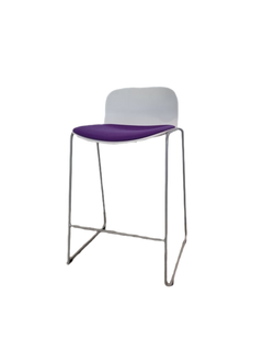 Chaise haute Materia structure métal assise tissu - 3-4