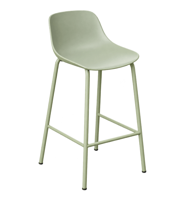 Chaise haute métal et plastique vert