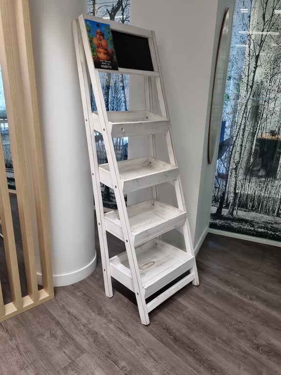 Etagère en bois blanche 180x60 cm - 3-4