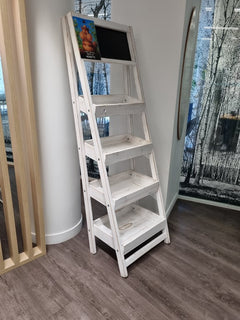 Etagère en bois blanche 180x60 cm - 3-4