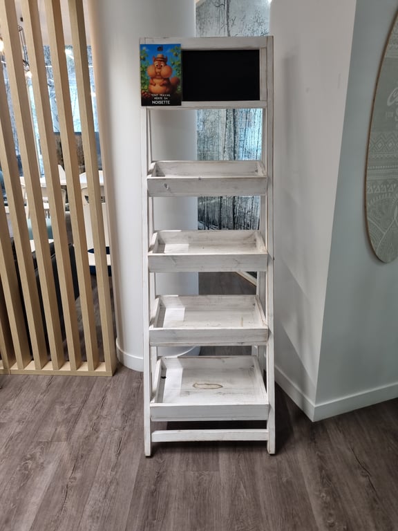 Etagère en bois blanche 180x60 cm - face