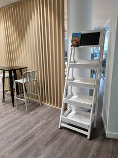 Etagère en bois blanche 180x60 cm - ambiance