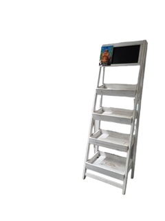 Etagère en bois blanche 180x60 cm - ambiance