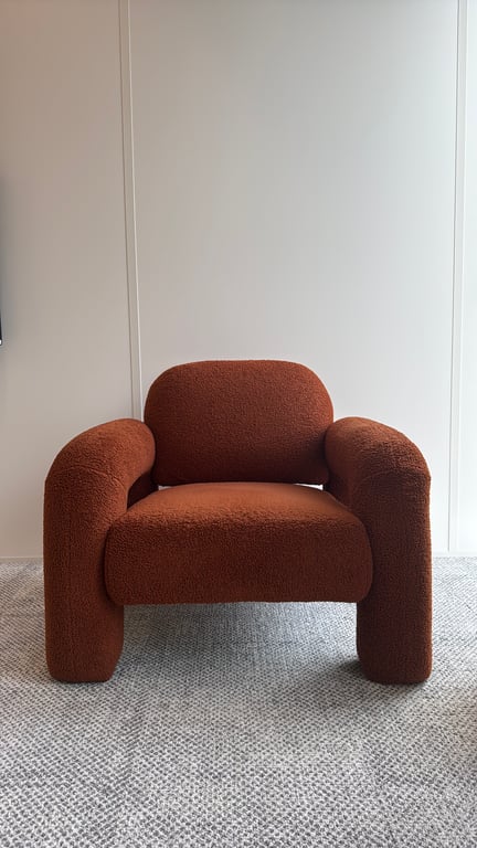 Fauteuil accoudoirs Sklum Nicxon Orange - face