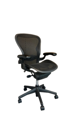 Fauteuil de bureau Herman Miller Aeron Classic Taille B Noir - Accoudoirs fixes - 3-4