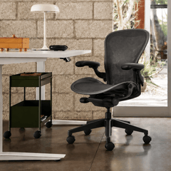 Fauteuil de bureau Herman Miller Aeron Classic Taille B Noir - Accoudoirs fixes