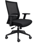 Fauteuil de bureau noir résille et tissu