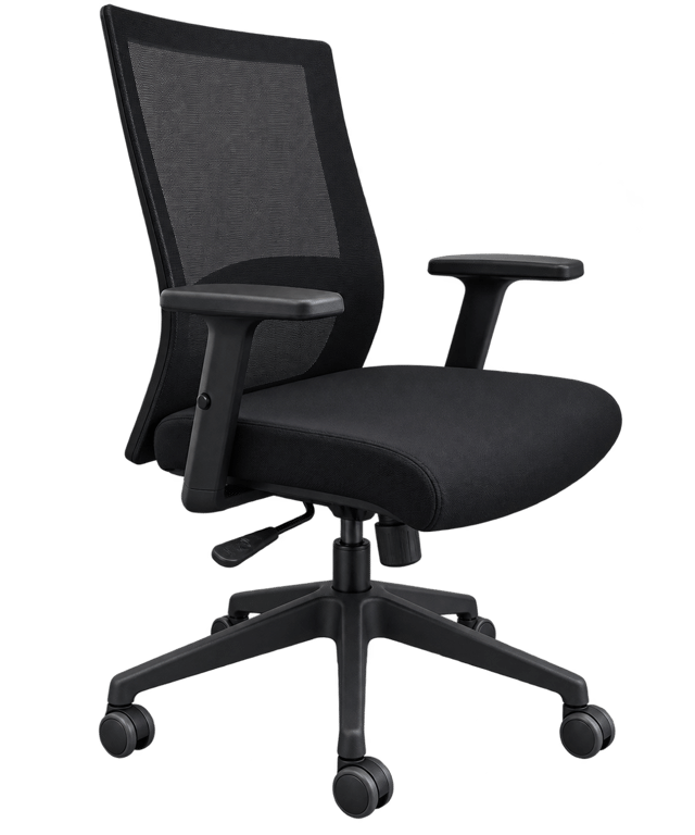 Fauteuil de bureau noir résille et tissu