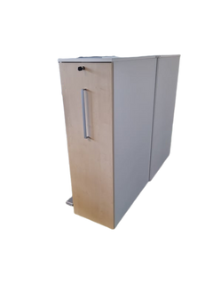 Meuble rangement porte coulissante bois clair - 3-4