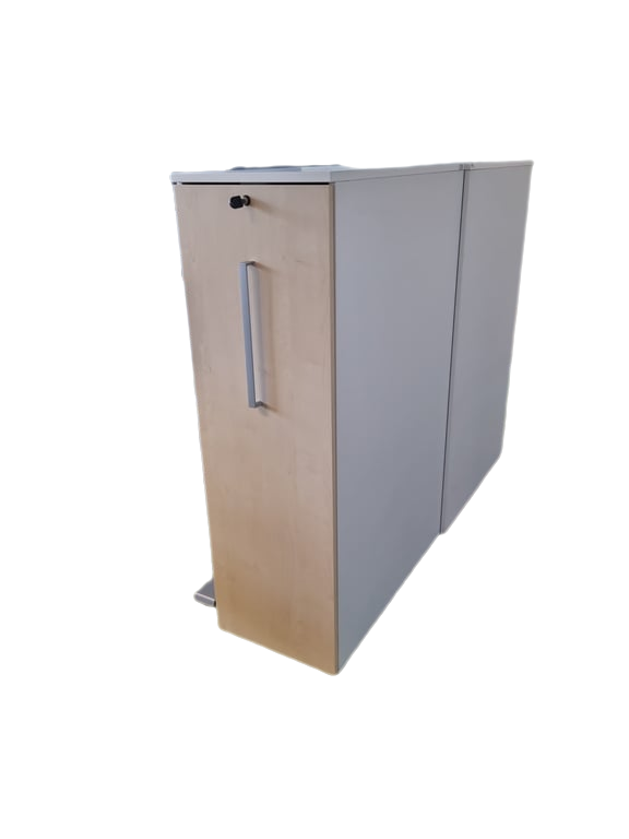 Meuble rangement porte coulissante bois clair