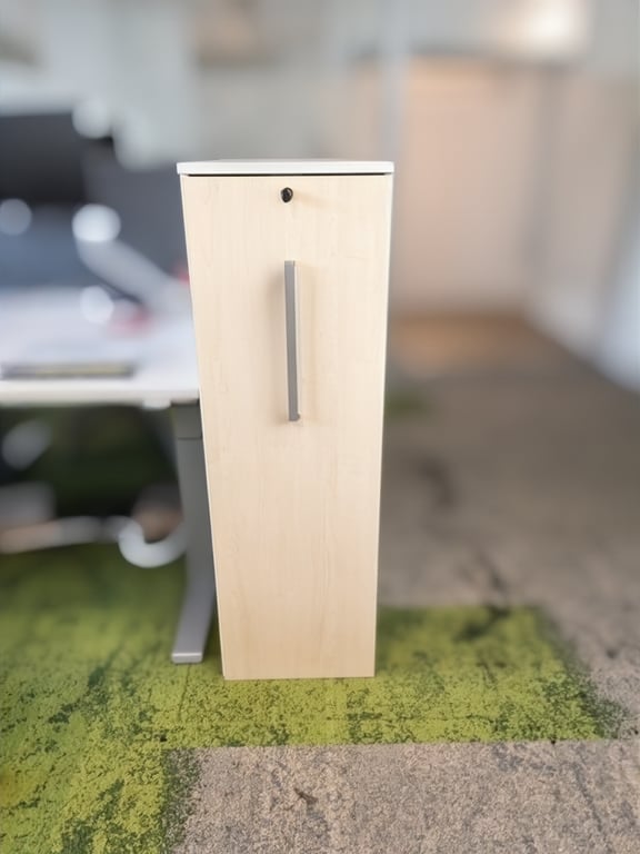 Meuble rangement porte coulissante bois clair - face