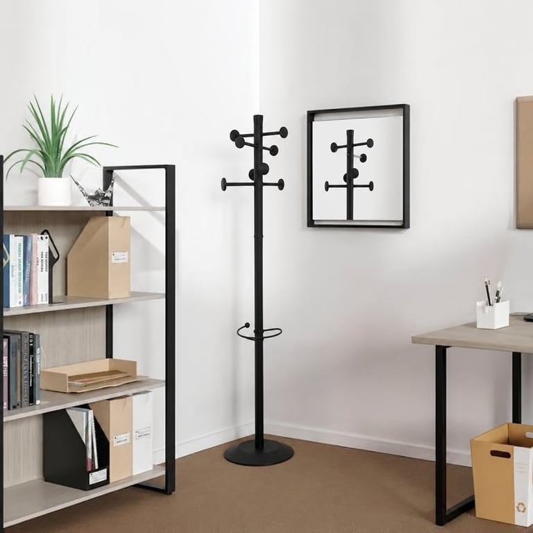 Porte-manteau en métal noir