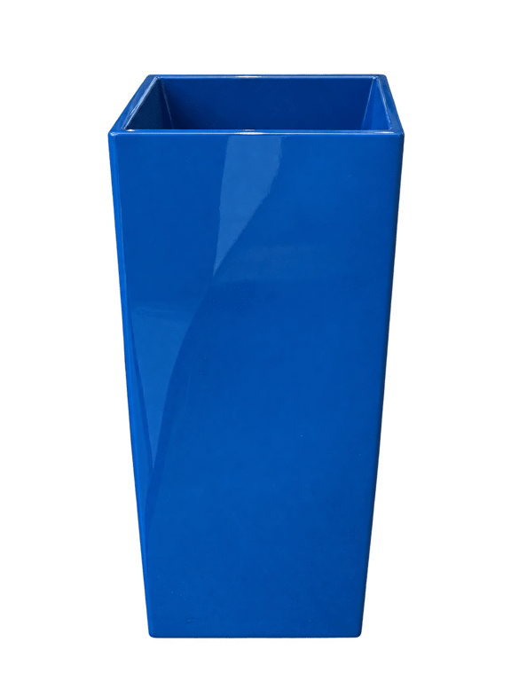Pot de fleur en métal bleu