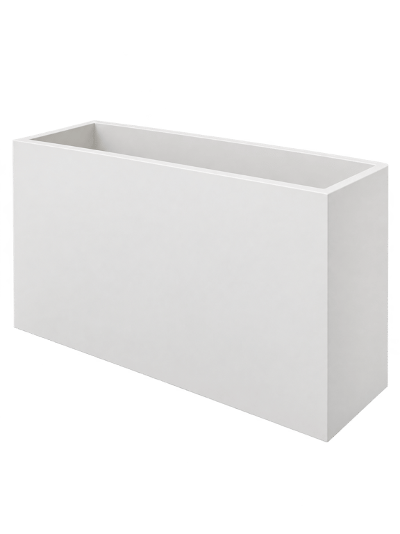 Pot de fleur en métal blanc