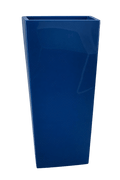 Pot de fleur en verre bleu