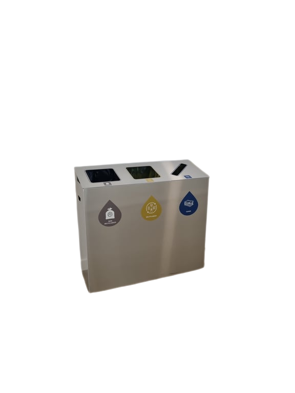Poubelle de tri 90x32x80 cm - 3-4