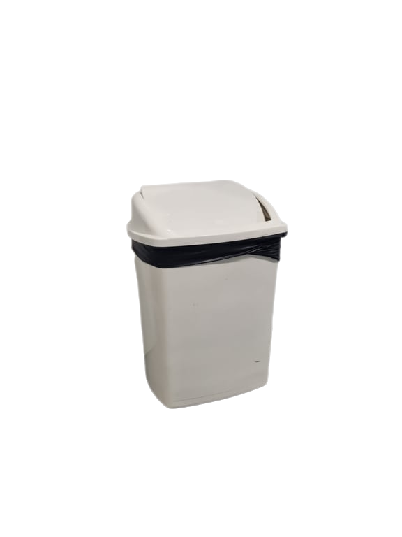 Poubelle en plastique blanche
