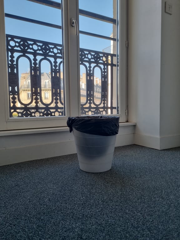 Poubelle IKEA en plastique transparent - face
