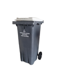 Poubelle plastique grise avec roulettes