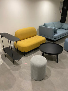 Pouf en Velours Gris 36x36x43