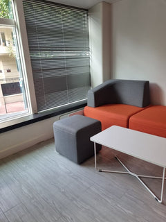 Pouf Steelcase tissu gris 43x43x43 cm