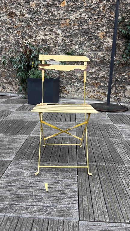 Chaise d'extérieur pliante métal jaune - 3-4