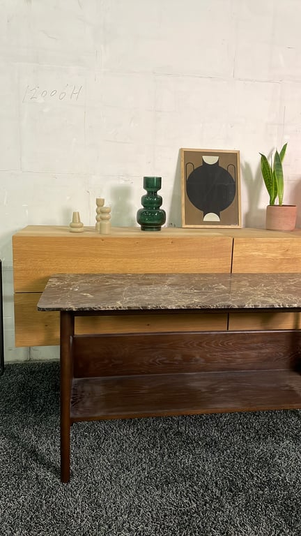 Table basse rectangulaire 120x45 marbre Emperador - Wendelbo Collect - ambiance