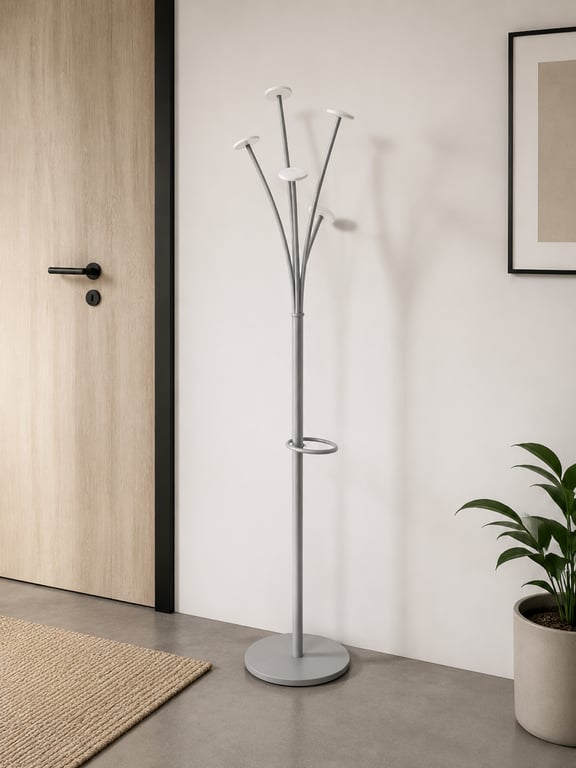 Porte-manteaux en plastique gris