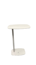Table basse ovale en métal blanc