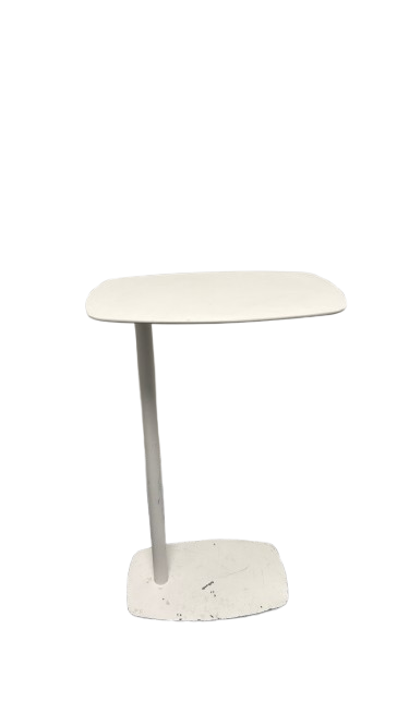 Table basse ovale en métal blanc