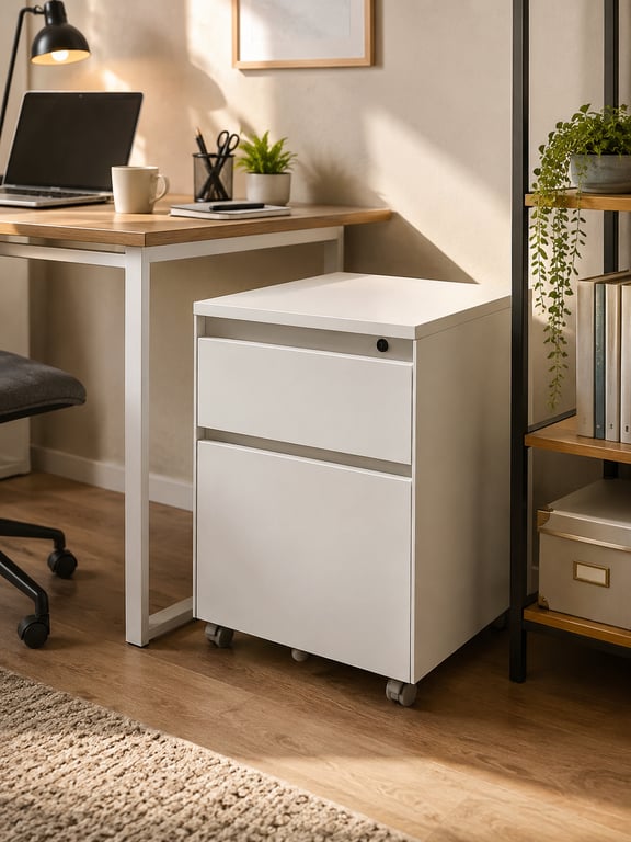 Caisson 2 tiroirs blanc