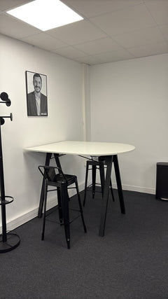 Table haute 140x100 Blanc et Noir - 3-4