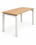 Bureau droit 120x60 clair avec obturateur et goulotte