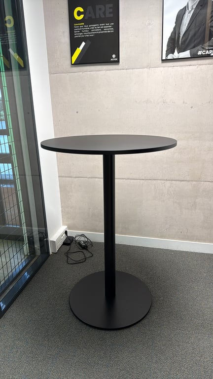 Table haute ronde 79x79 en métal noir - 3-4