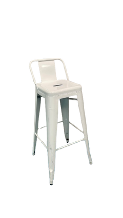 Tabouret haut Tolix métal blanc