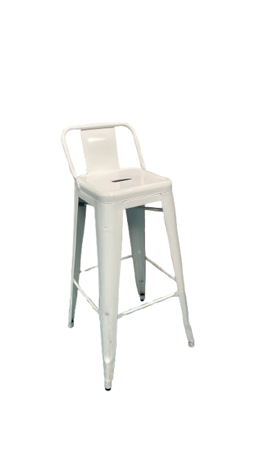 Tabouret haut Tolix métal blanc