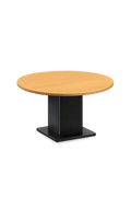 Table ronde 120x120 bois et métal noir