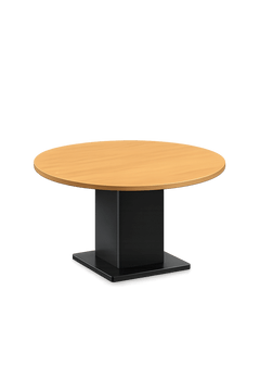 Table ronde 120x120 bois et métal noir