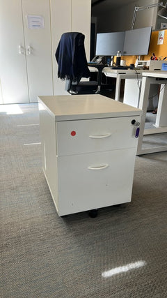 Caisson 2 tiroirs mobile blanc - 3-4