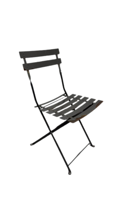 Chaise d'extérieur en métal noir - 3-4
