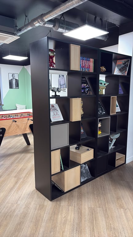 Bibliothèque en bois et métal - 3-4