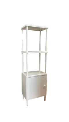 Rangement en métal blanc avec portes battantes - 3-4