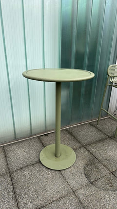Table haute ronde 70x70 en métal vert - 3-4