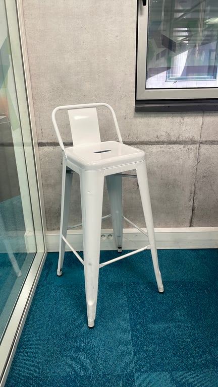Tabouret haut Tolix métal blanc - 3-4