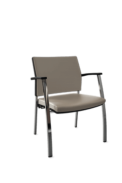 Chaise de réunion en cuir blanc